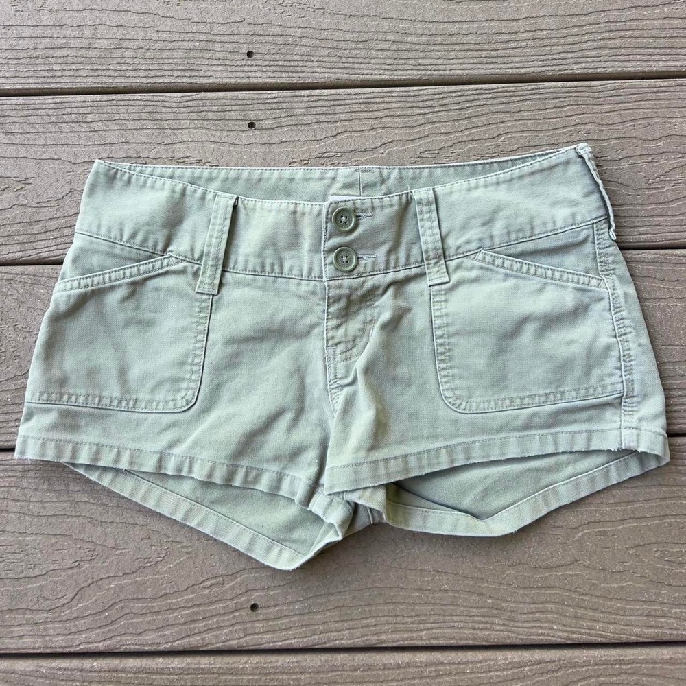 Vintage Y2K Abercrombie & Fitch‎ Green Low Rise Mini Shorts Size 2